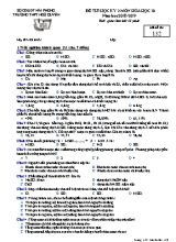 Đề thi học kỳ II môn Hóa học Lớp 10 - Mã đề 132 - Năm học 2018-2019 - Trường THPT Ngô Quyền